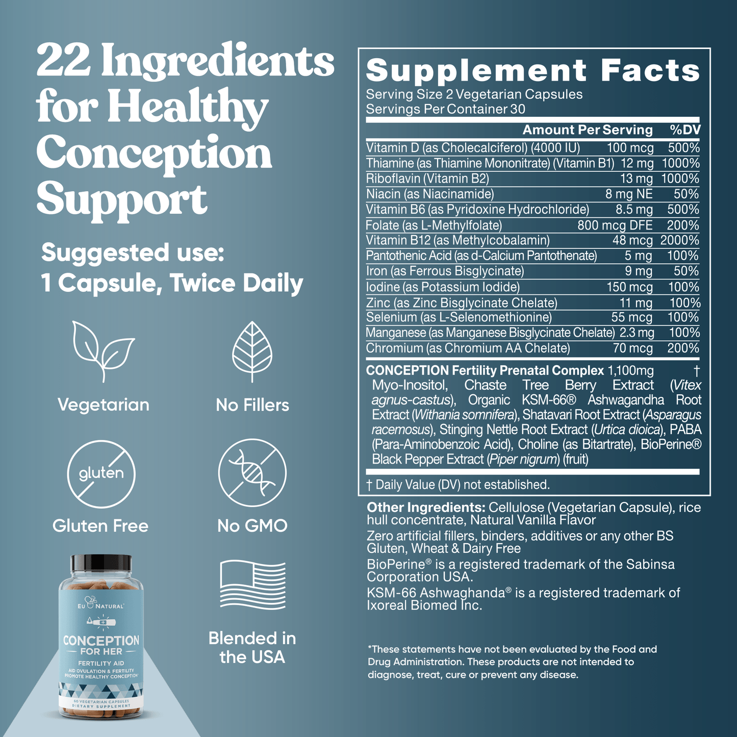Eu Natural CONCEPTION FOR HER Fertility Aid & Multi